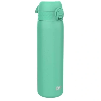 Abbildung von Ion8 Stahl Trinkflasche, 600 ml, Auslaufsicher, Einhandöffnung, Sichere Verriegelung, Spülmaschinenfest, Klappdeckel, Tragegriff, Leicht zu Reinigen, Langlebig &amp; Kratzfest, Blaugrün