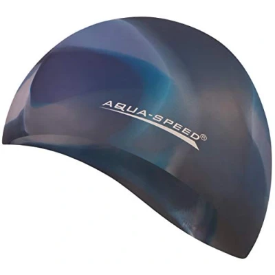 Abbildung von Aqua Speed Bunt Badekappen + Kleines Mikrofaserhandtuch Damen &amp; Herren Bademütze Silikon Swimming Cap Kids Kinder Badehaube dicht Schwimmhaube Sport Schwimmmütze 20. / 84