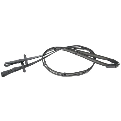 Abbildung von Harry&#039;s Horse Zügel Supergrip mit Stopps Full Schwarz