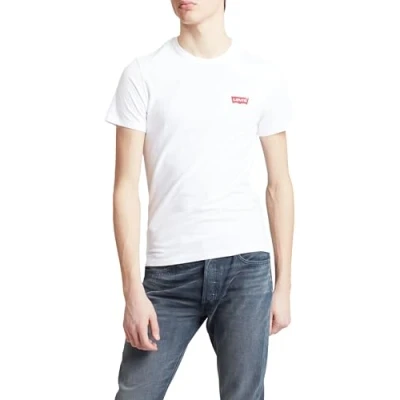 Abbildung von Levi&#039;s Herren 2 Pack Crewneck Graphic Tee T Shirt, White / Mid Tone Grey Heather, XS