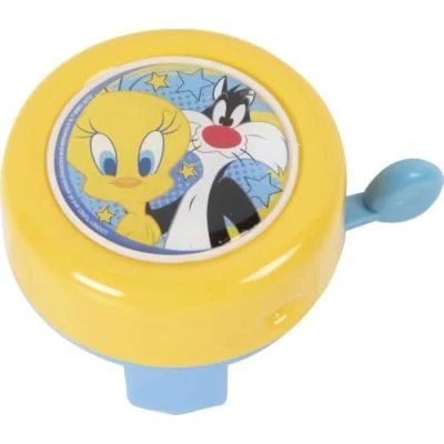 Abbildung von Looney Tunes Fahrradklingel für Mädchen Metall Tweety Sylvester blau gelb