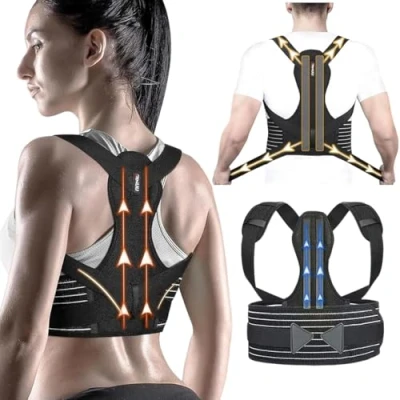 Abbildung von ZINUU Rücken Geradehalter, Haltungskorrektur Damen Herren, Gerader Posture Corrector, Verstellbarer Schultergurt Haltungskorrektur, Rückenstütze für Rückenschmerzen Lindern