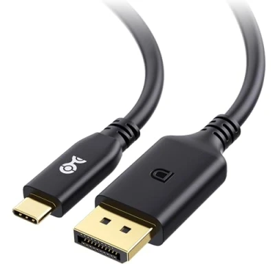Abbildung von Cable Matters [VESA zertifiziert] 40 Gbps USB C DisplayPort 2.1 Kabel 2 m, unterstützt DP40, 8K@120Hz / 4K@480Hz (Thunderbolt 4 Kabel) Schwarz nicht für tragbaren Monitor