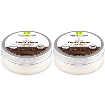 Abbildung von GREENDOOR Deo Creme For Men 2er Sparpack/wirksame Deocreme ohne Aluminium für Herren/männlicher Duft, Naturkosmetik vegan, Anti Achselgeruch, Natur Deodorant Bio