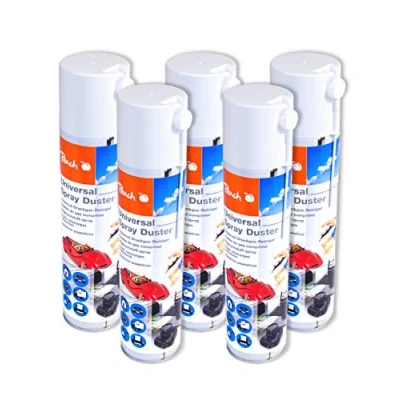 Abbildung von Peach Universal Druckgas Spray 400 ml, 5 Stück Präzise, dank Sprühkopfverlängerung ideal für die Reinigung im Haushalt und Büro Druckluftreiniger Fckw frei Druckluft PA100