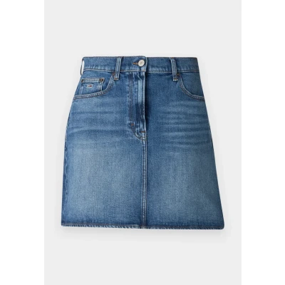 Abbildung von Tommy Jeans Damen Mom Skirt Bi0134 Dw0Dw20136 Gerader Rock, Denim (Denim Medium), 28W