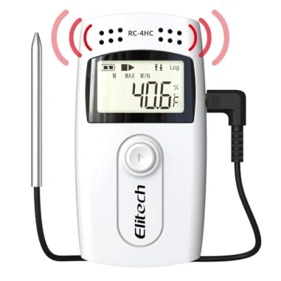 Abbildung von Elitech RC 4HC USB Thermometer Hygrometer Thermo Feuchtigkeits Meter Feuchtigkeit Monitor Innen/Außen Temperatur Messgerät Thermostat Sensor Sonde(5Packungen)