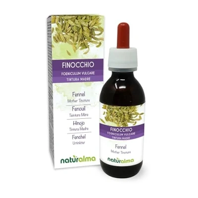 Abbildung von Fenchel (Foeniculum vulgare) Früchte Alkoholfreier Urtinktur Naturalma Flüssig Extrakt Tropfen 120 ml Nahrungsergänzungsmittel Veganer