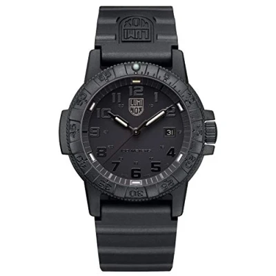 Abbildung von Luminox Leatherback SEA Turtle Blackout XS.0301.BO.L Herrenuhr Klein 39mm Militäruhr in Schwarz mit Datumsanzeige 100m wasserdicht