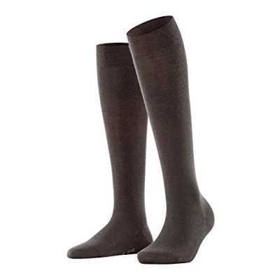 Abbildung von FALKE Damen Kniestrümpfe Softmerino W KH Wolle lang einfarbig 1 Paar, Braun (Dark Brown 5239), 35 36