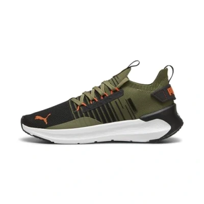 Abbildung von PUMA Unisex Softride Symmetry Fuzion Road Running Shoe, Olive Black Flame Flicker, 37.5 EU