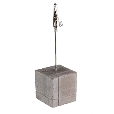 Abbildung von APS 71494 Kartenhalter, 4er Set, Tischkartenhalterung mit Klammer, Fotohalter, Beton, inkl. 30 Beschriftungskarten, 15 x weiß und schwarz, 3 12 cm
