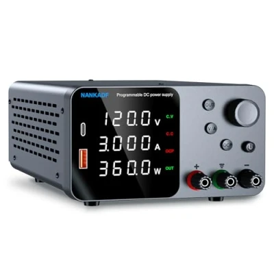 Abbildung von Labornetzgerät 120V 3A, DC geregeltes Netzteil mit USB A/Type c Schnittstelle, Labornetzteil Encoderregelung 4 stellige LED Präzisionsanzeige für Labor und Elektronikreparatur