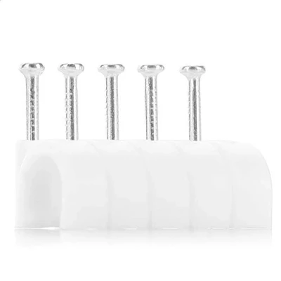 Abbildung von JBSTK 100 Stück Kabelschelle 10mm weiß 100stk.Kabelklemmen Kabelclips Kabelhalter (10mm Runde)