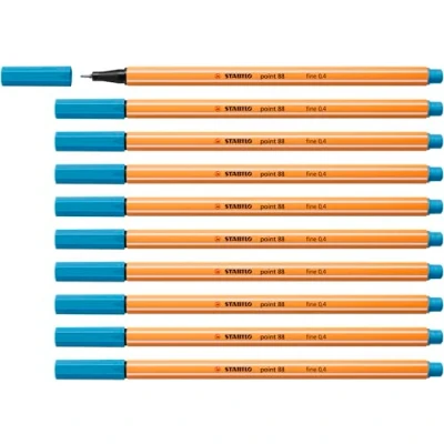 Abbildung von Fineliner STABILO point 88 10er Pack azurblau