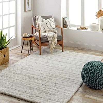 Abbildung von Livabliss Kupang Shaggy Berber Teppich Flauschiger für Wohnzimmer, Esszimmer, Schlafzimmer, Langflor Hochflor flauschig groß 160x213 cm, Wohnzimmerteppich in Creme