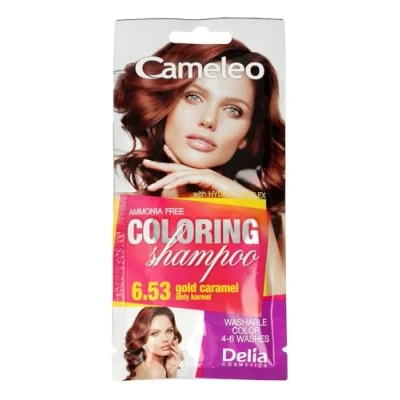 Abbildung von Cameleo Tönungsshampoo Gold Caramel schnelle und einfache Farbauffrischung &quot;Farbe in Farbe&quot; ohne Ammoniak Oxidationsmittel Shampoo im Beutel 40ml