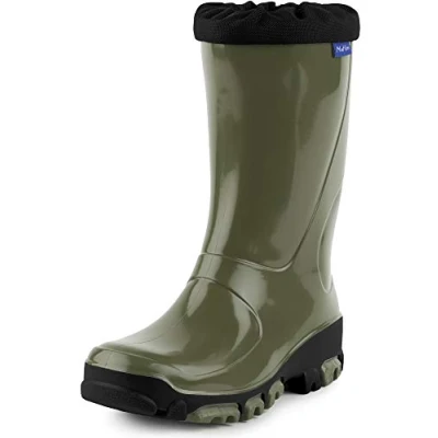 Abbildung von Ladeheid Gummistiefel Kinder Bequeme und wasserdichte Regenschuhe für Jungen Mädchen LARB015 (Khaki, 29 30 EU)
