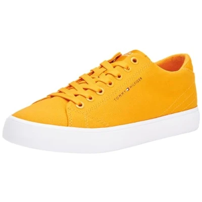 Abbildung von Tommy Hilfiger Herren Vulcanized Sneaker Th Hi Vulc Low Canvas Schuhe, Orange (Rich Ochre), 42