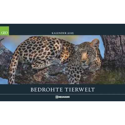 Abbildung von GEO Bedrohte Tierwelt 2025 Wandkalender, 58x36cm, Posterkalender mit Abbildungen gefährderter Geschöpfe, einzigartige Aufnahmen aus der Tierwelt, deutsches Kalendarium