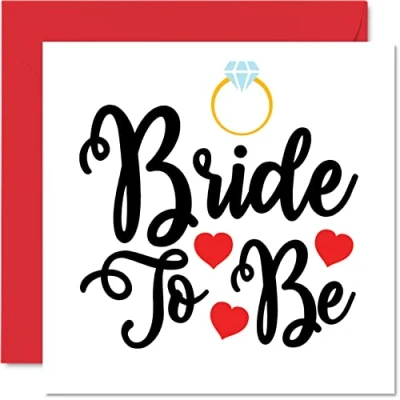 Abbildung von Stuff4 Verlobungskarten für Paare Bride To Be Glückwunschkarten Verlobungen, Verlobte, 145 mm x
