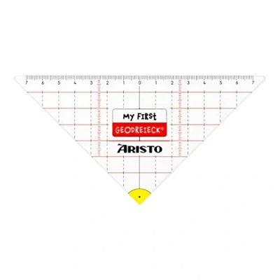 Abbildung von Aristo AR1551 My first Geodreieck (Speziell für Schüler:innen ab der 3. Klasse entwickelt, Hypotenuse 16 cm, biegsam) transparent, 1 Stück