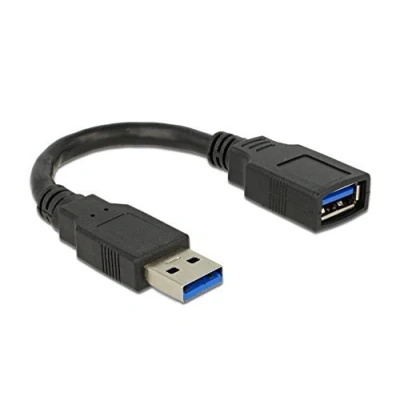 Abbildung von USB 3.0 Verlängerungskabel Stecker A Buchse A, schwarz, 0,15m