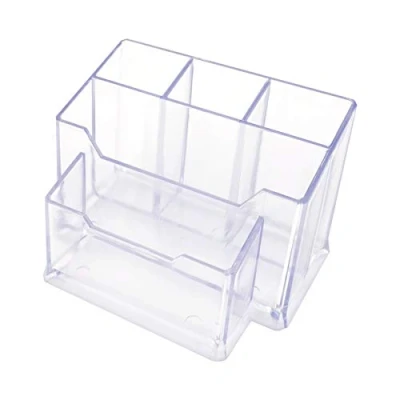 Abbildung von D.RECT 0080 Acryl Stifteköcher Tisch Organizer Schreibtisch Organisator Stifthalter Multifunktions glasklar transparent