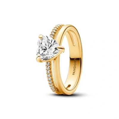 Abbildung von PANDORA 14k Gold plated unique metal blend Cubic Zirconia Clear 163100C01 50