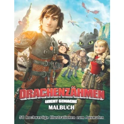 Abbildung von Drachenzähmen leicht gemacht Malbuch 50 hochwertige Illustrationen zum Ausmalen