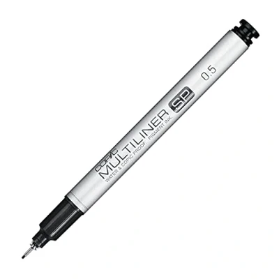 Abbildung von COPIC Multiliner SP 0,5 mm, Black, Aluminium Fineliner mit einer feinen Spitze und wasserbeständiger Pigmenttinte