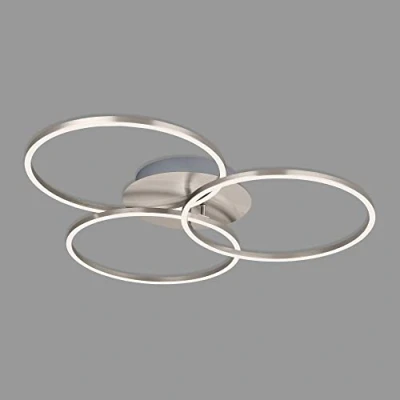 Abbildung von BRILONER LED Deckenlampe dimmbar in Stufen, schwenkbar, warmweiße Lichtfarbe, Lampe, Deckenleuchte, Wohnzimmerlampe, Schlafzimmerlampe, Küchenlampe, 71,7x67,4x10,3 cm, Matt Nickel
