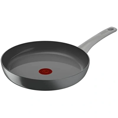 Abbildung von Tefal Renew On Bratpfanne 28 cm Induktion, Aluminiumpfanne mit Thermo Signal bei idealer Brattemperatur, für alle Herdarten geeignet, Keramikversiegelung, Made in France, C42706