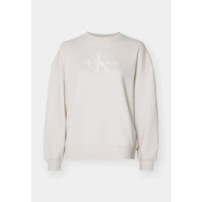 Abbildung von Calvin Klein Jeans Glossy Monologo Regular Crewneck Sweatshirt, Damen, Größe: 3XL, Moonbeam