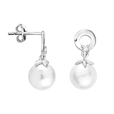 Abbildung von Sofia Milani Circle Pearl Ohrringe, Damen, Größe: One Size, Silver
