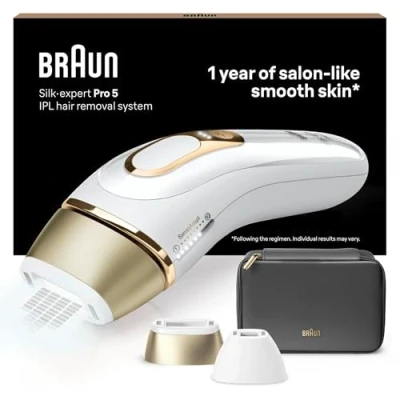 Abbildung von Braun IPL Silk·expert Pro 5, Haarentfernung für zuhause, mit Aufbewahrungstasche, 2 Aufsätze, PL5140