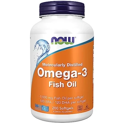 Abbildung von Now Foods, Molecularly Distilled Omega 3 (molekular destilliertes 3), mit EPA und DHA, Hochdosiert, 200 Weichkapseln, Laborgeprüft, Sojafrei, Glutenfrei, Ohne Gentechnik