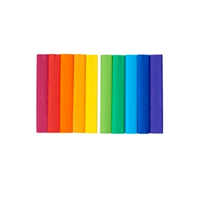 Abbildung von Krepppapier 25x200cm Mix Regenbogenfarben 10er Pack, Regenbogenmix