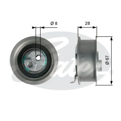 Abbildung von GATES T43237 Spannrolle, Zahnriemen Tru Power VOLKSWAGEN: GOLF 5, Eos, 6