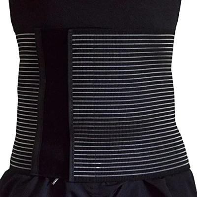 Abbildung von BODYPERFECT Postpartum buikwrap Bauchgurt Nach op Verstelbaar Rückbildungsgürtel Geburt Kaiserschnitt Schwangerschaft mit Rückenunterstützung Unisex 28 cm (Schwarz, L)