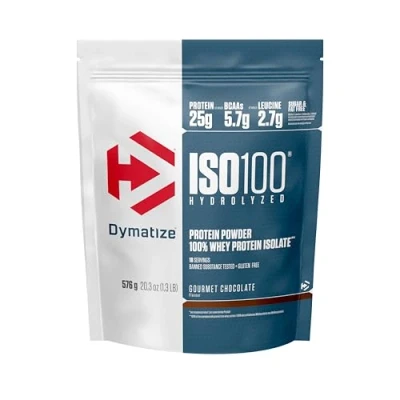 Abbildung von Dymatize ISO 100 Hydrolyzed Gourmet Chocolate 576g Whey Protein Hydrolysat + Isolat Pulver