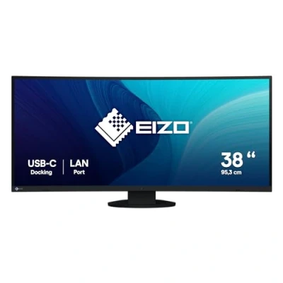 Abbildung von EIZO FlexScan EV3895 BK 95,3 cm (37,5 Zoll) Monitor (HDMI, USB 3.1 Hub, Typ C, RJ 45 LAN, KVM Switch, DisplayPort, 5 ms Reaktionszeit, Auflösung 3840 x 1600) schwarz