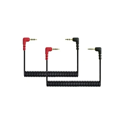 Abbildung von Alphatec Ersatz gewickelt SC7 Kabel 3,5 mm TRRS zu TRS Mikrofon/Audio/Lavalier Smartphone Draht für RODE VideoMicro VideoMic Go BOYA 80cm 2 Stück