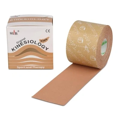 Abbildung von Nasara Original Kinesiologie Physio Tape für Sport und Medizin, Rollengröße 5cm x 5m, Beige