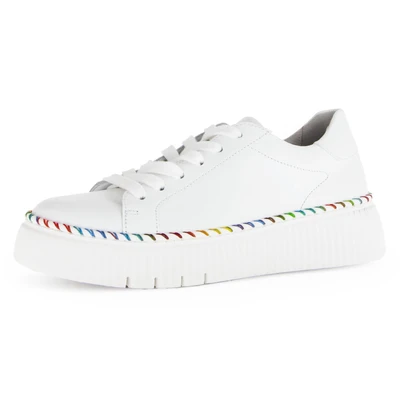 Abbildung von Gabor Plateausneaker, Freizeitschuh, Halbschuh, Schnürschuh mit Kontrast Rahmennaht