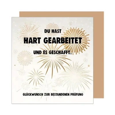Abbildung von Edition Seidel Premium Glückwunschkarte zur bestandenen Prüfung mit Umschlag. Grußkarte Karte Spruch Abschluss Feier Abitur Studium Mann Frau Jugendliche Jugendlicher (PRQ102 SW025)