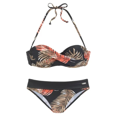 Abbildung von Lascana SET Bikini, Damen, Größe: 38xA, Schwarz bedruckt