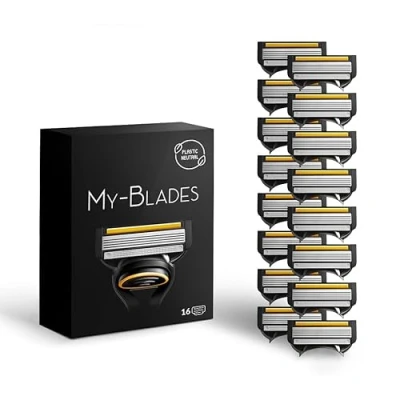 Abbildung von My Blades® Rasierklingen kompatibel mit Gillette Fusion 5 Plastikarm, Umweltfreundlich 16 Hochwertige Ersatzklingen fach Klinge