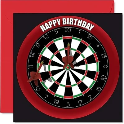 Abbildung von Lustige Geburtstagskarte zum 34. Geburtstag für Männer und Frauen Dartscheibe Happy Birthday Karte Vater, Mutter, Sohn, Tochter, Bruder, Schwester, Onkel, Tante, Cousin, 145 mm x mm,