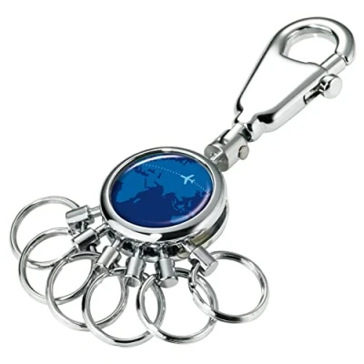 Abbildung von Troika Schlüsselhalter Schlüsselanhänger mit Karabinerhaken 6 ausklinkbare Ringe zur Schlüsselorganisation verschiedene Designs erhältlich das Original von (Around The World)